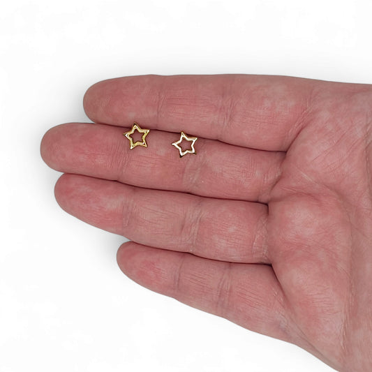 Σκουλαρίκια μικρά καρφωτά από επιχρυσωμένο ανοξείδωτο ατσάλι ντόνατ αστεράκια