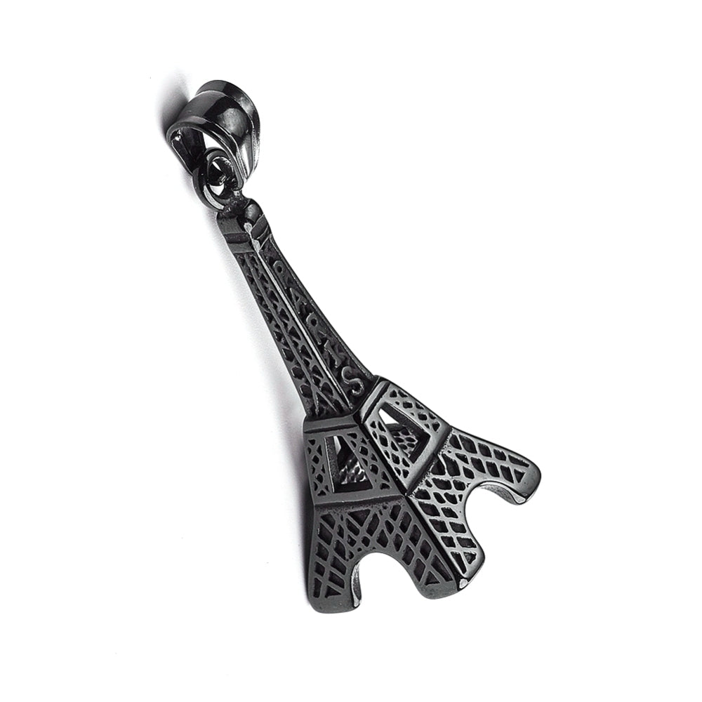 Μαύρο μακρύ μενταγιόν ο Πύργος του Άιφελ από ανοξείδωτο ατσάλι