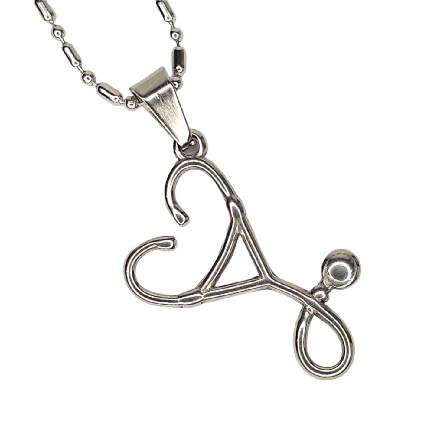 Ασημί μενταγιόν στηθοσκόπιο από ανοξείδωτο ατσάλι δώρο για νοσοκόμα ή γιατρό