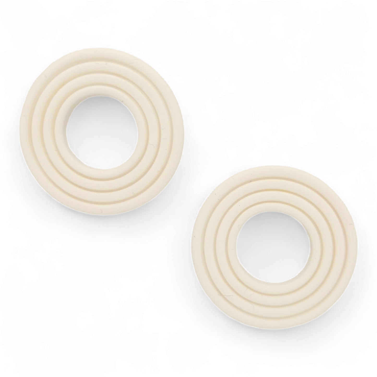 Σκουλαρίκια καρφωτά λευκά μεγάλα στρογγυλά από πολυμερικό πηλό