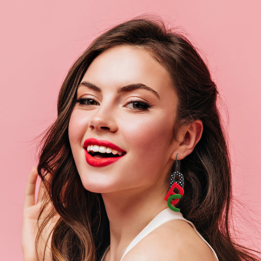 Σκουλαρίκια κρεμαστά γράμματα ABC πολύχρωμα από πολυμερικό πηλό δώρο για δασκάλα