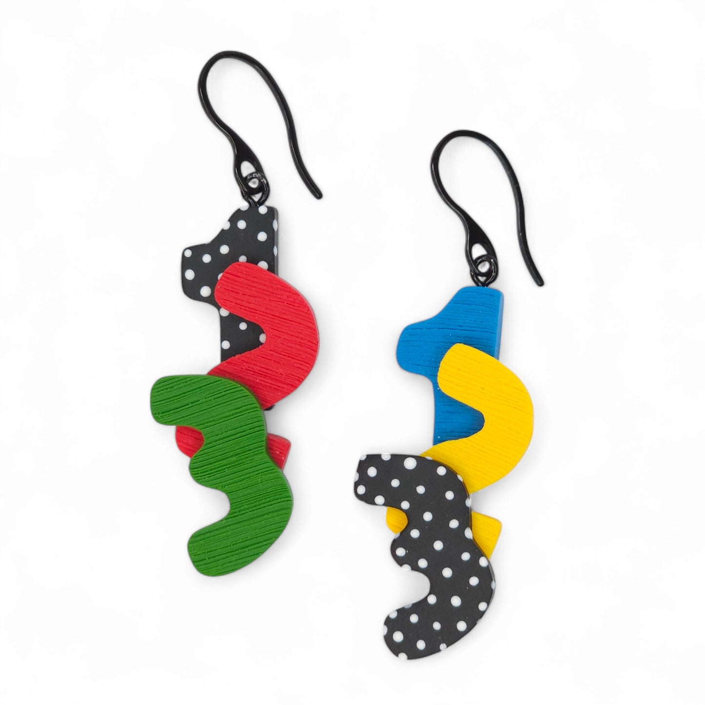 Σκουλαρίκια κρεμαστά αριθμοί 123 πολύχρωμα από πολυμερικό πηλό δώρο για δασκάλα ή νηπιαγωγό