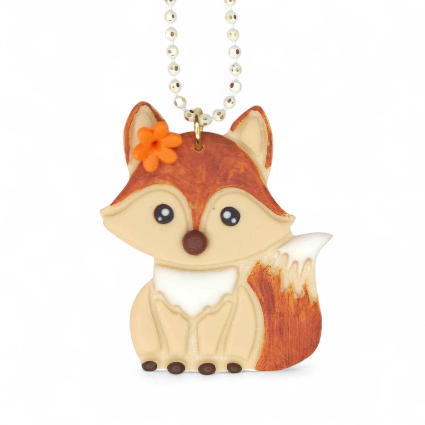 Μακρύ κολιέ αλεπού από πολυμερικό πηλό