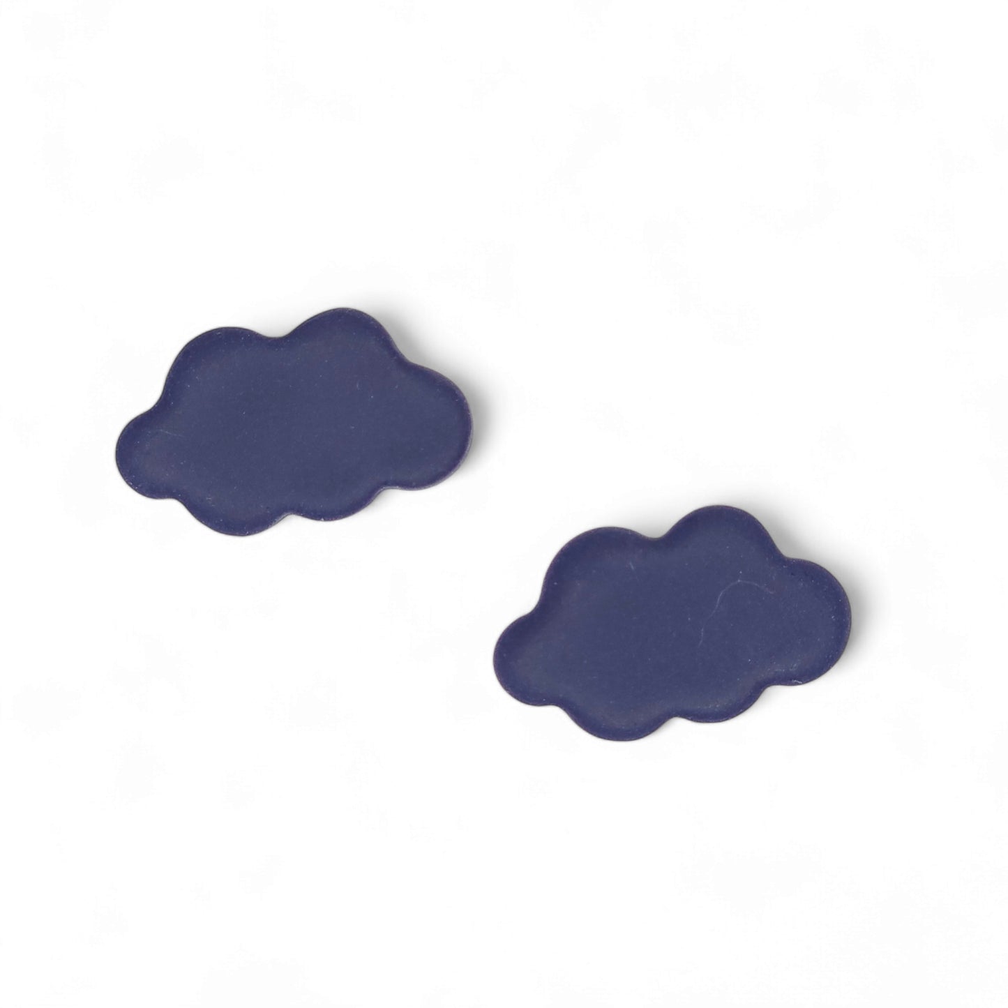 Καρφωτά σκουλαρίκια μπλε μαρίν συννεφάκια από πολυμερικό πηλό