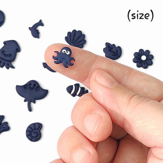 Καλοκαιρινά παιδικά σκουλαρίκια χταποδάκια γρανίτης από πολυμερικό πηλό