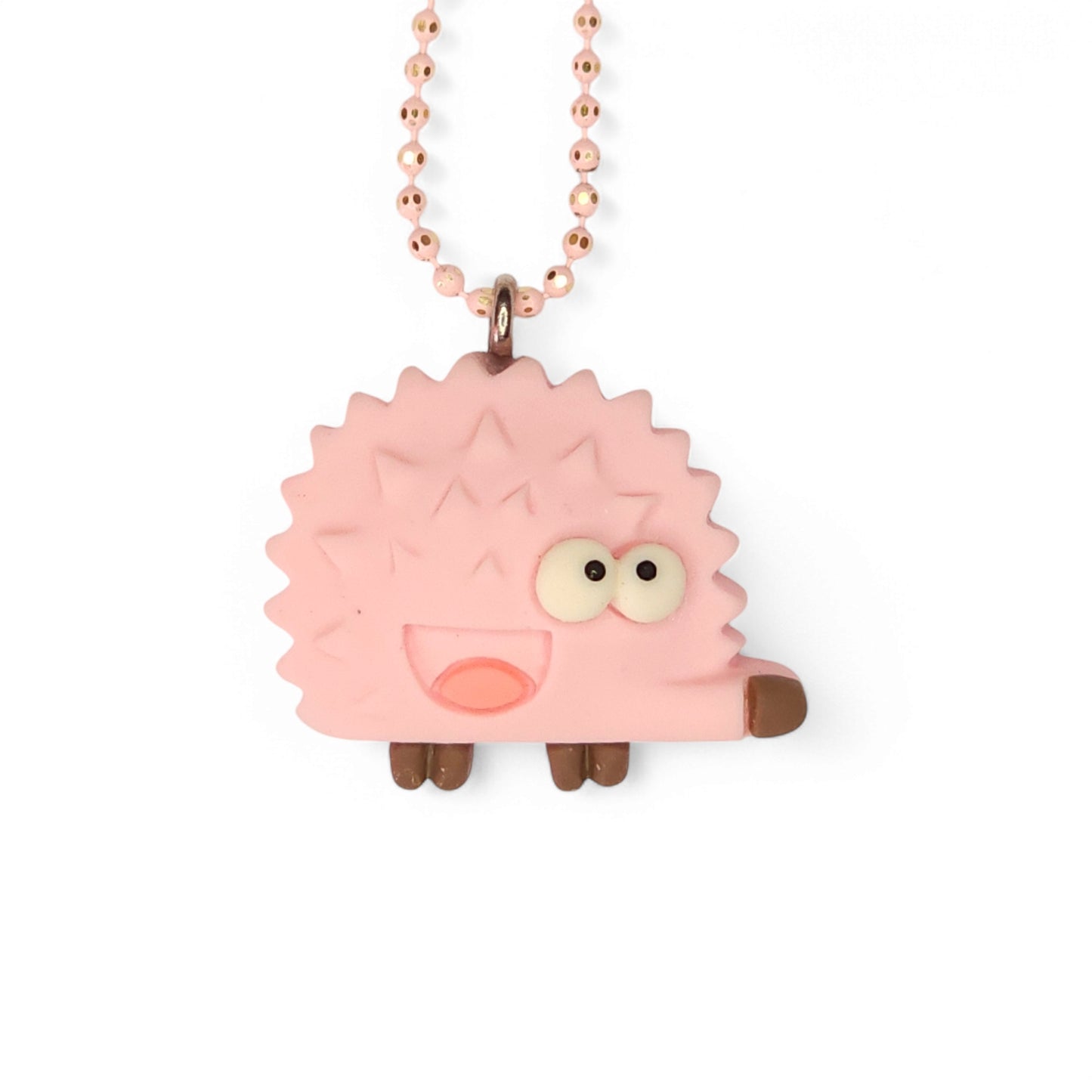 Μακρύ κολιέ ροζ σκαντζόχοιρος με απαλή ροζ αλυσίδα