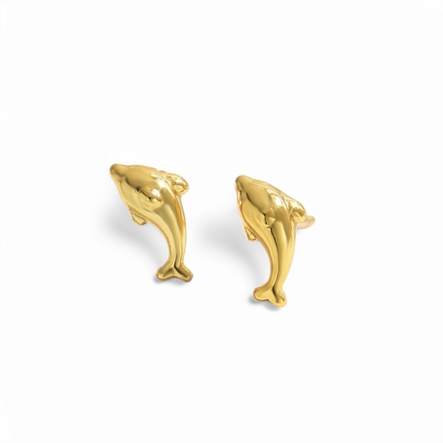 Σκουλαρίκια καρφωτά μικρά δελφίνια από επιχρυσωμένο ανοξείδωτο ατσάλι