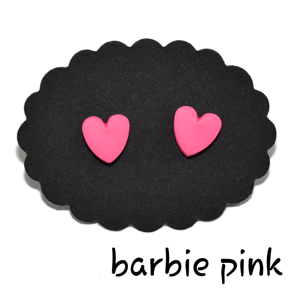 Σκουλαρίκια καρφωτά καρδούλες ροζ