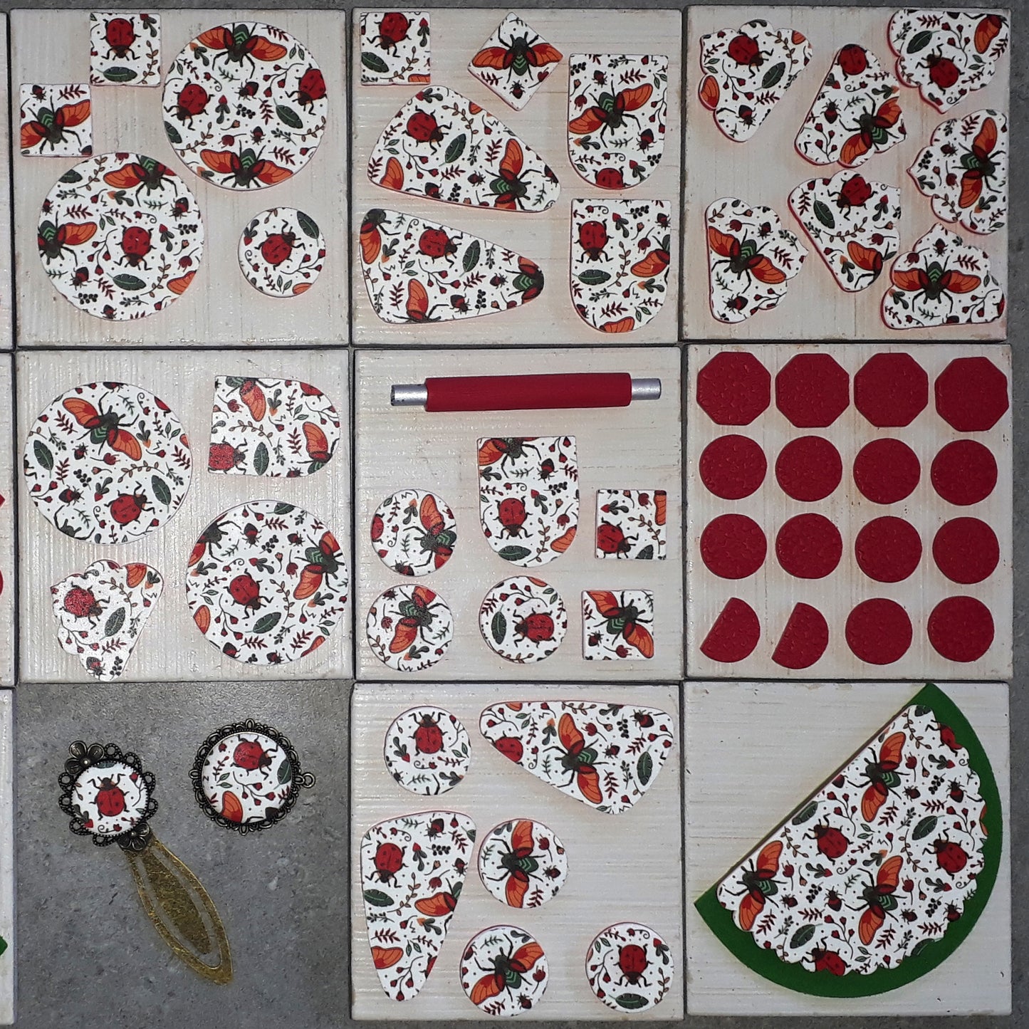 Πολύ μεγάλο εντυπωσιακό ζουζουνιάρικο κολιέ πράσινο κόκκινο