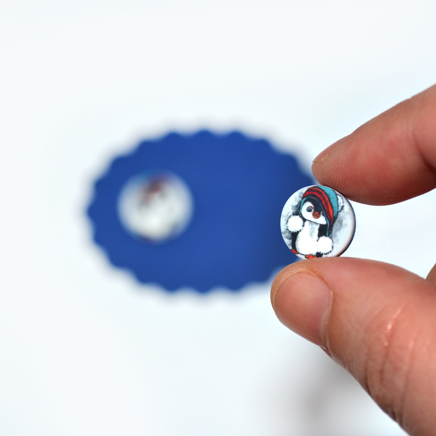 Cookie monster earrings and chocolate chip cookie
