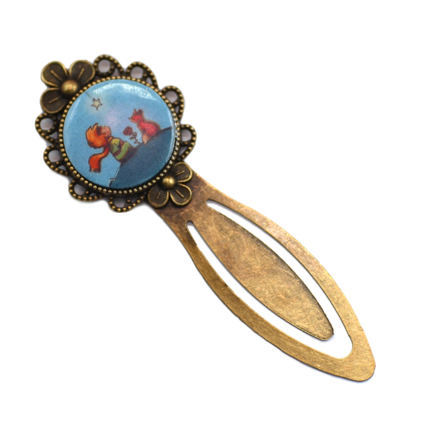 Μεταλλικός βίνταζ μπρονζέ σελιδοδείκτης με τον μικρό πρίγκιπα