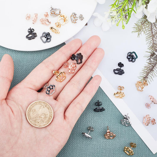 Σκουλαρίκια καρφωτά από ανοξείδωτο ατσάλι πατούσες