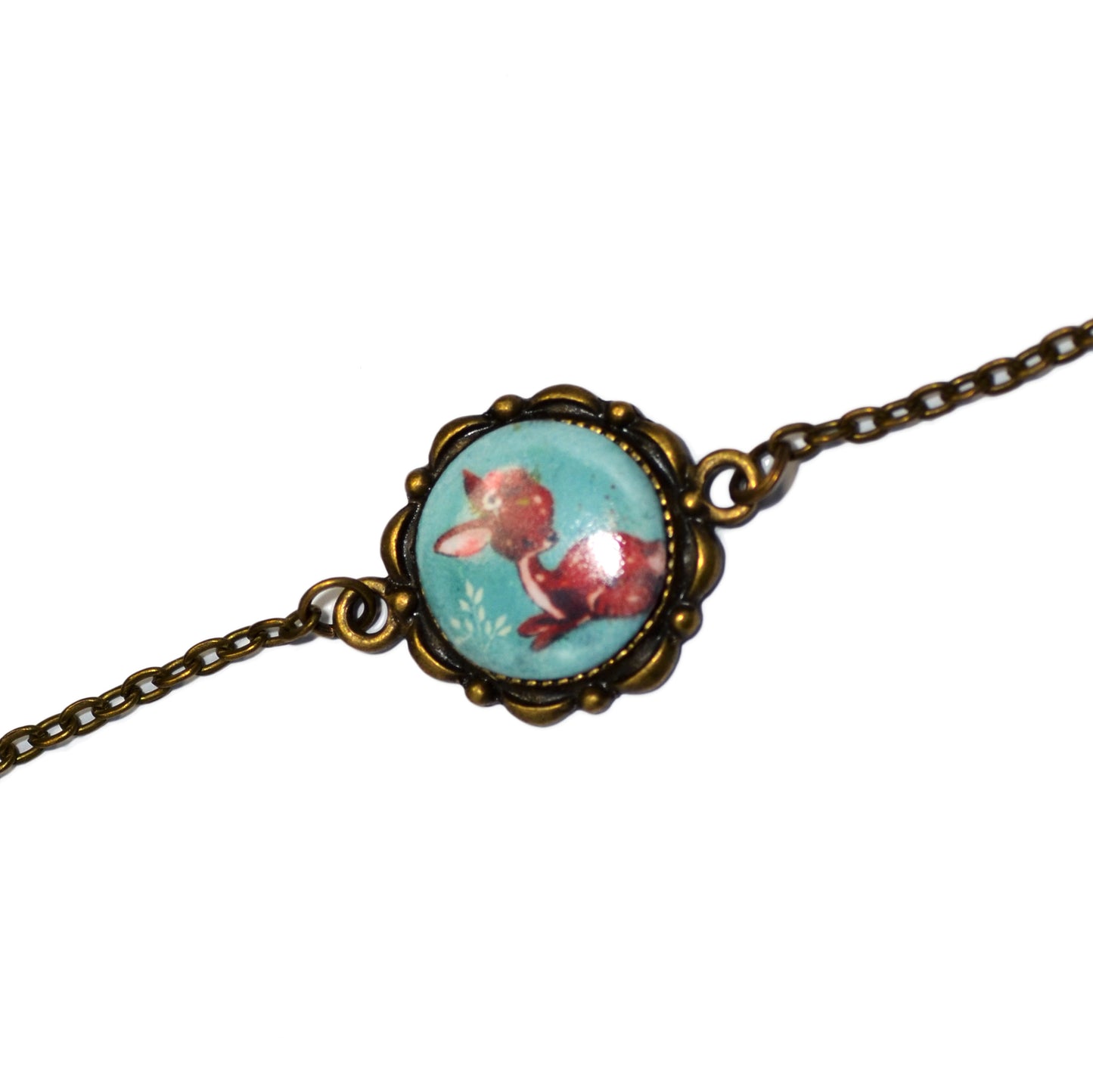 Studded mini tiled earrings red with white