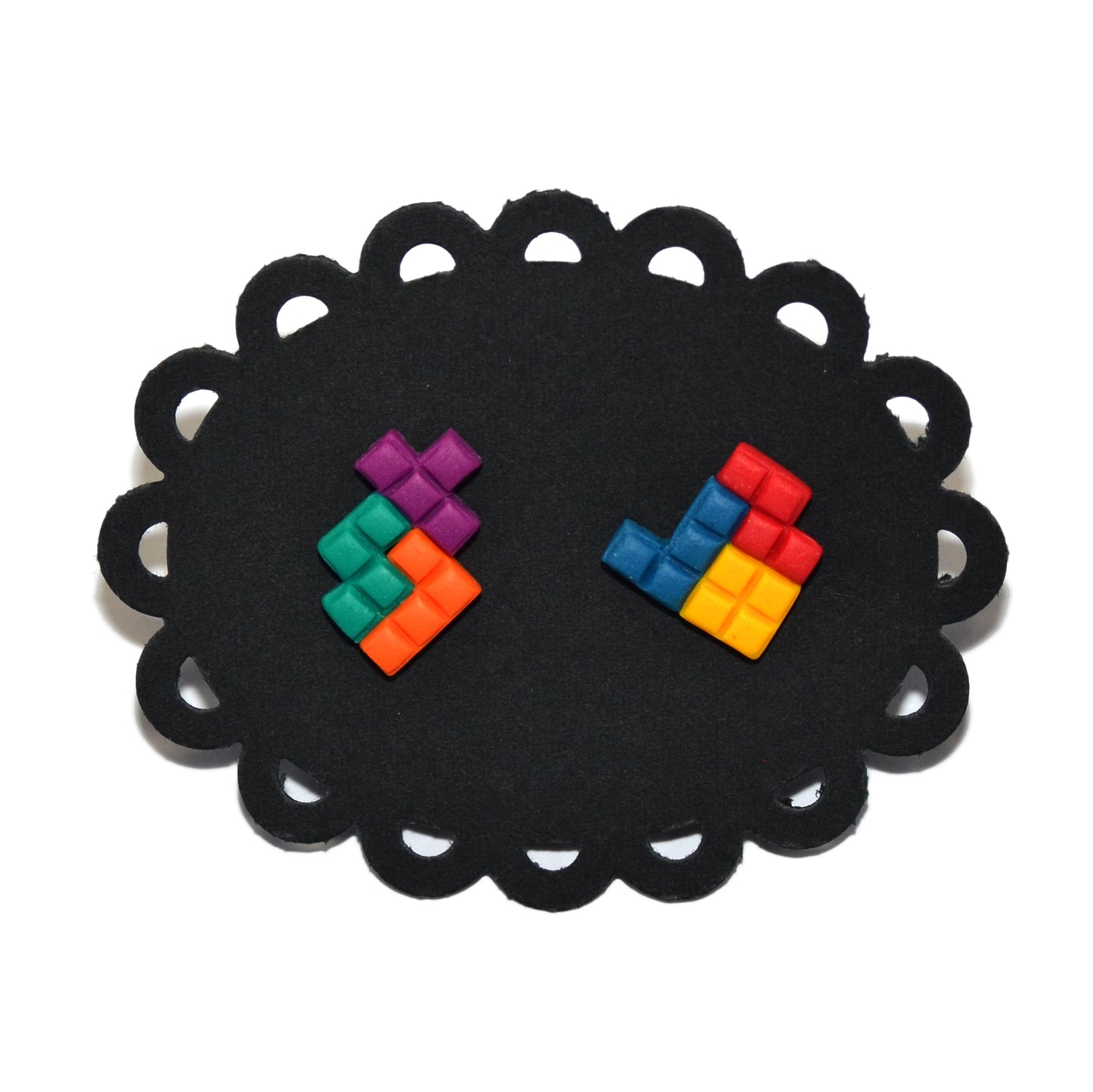 Καρφωτά ανόμοια σκουλαρικάκια tetris retro παιχνίδι game fun