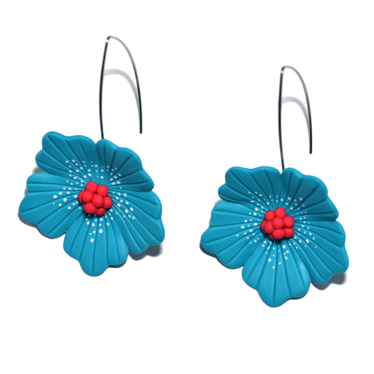 Artistic poppies little dangling earrings