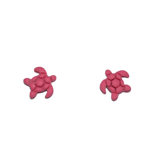Μικρά παιδικά καλοκαιρινά σκουλαρίκια χελωνάκια ροζ