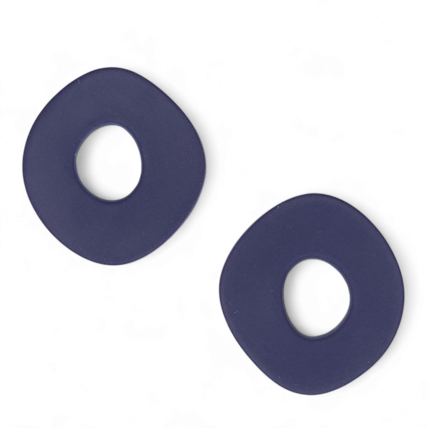 Καρφωτά σκουλαρίκια μπλε μαρίν ντόνατ από πολυμερικό πηλό