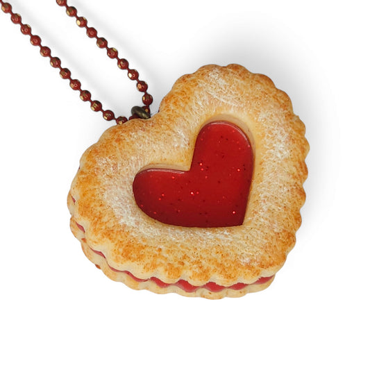 Μακρύ κολιέ μπισκότο σαμπλέ γεμιστό από πολυμερικό πηλό