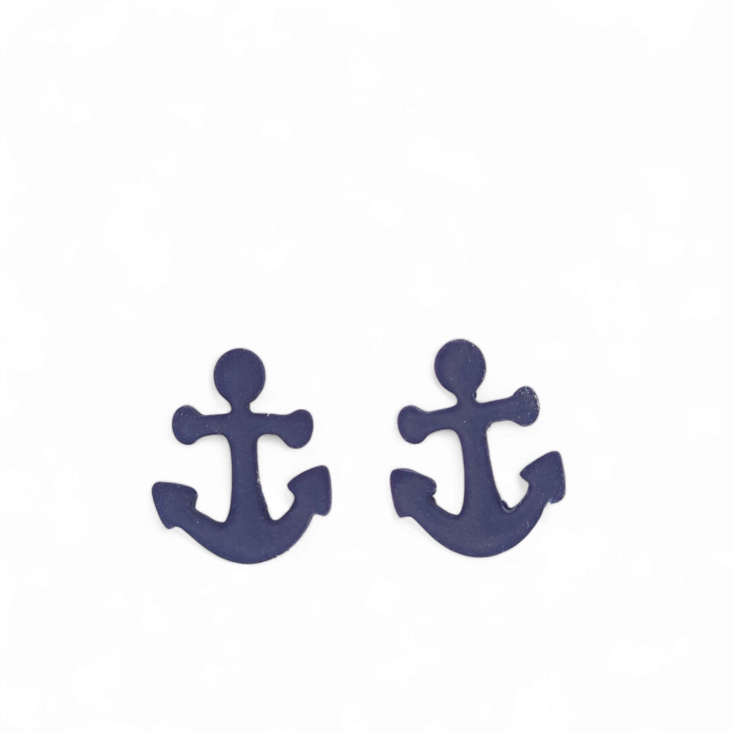 Καρφωτά καλοκαιρινά σκουλαρίκια μπλε μαρίν άγκυρες από πολυμερικό πηλό