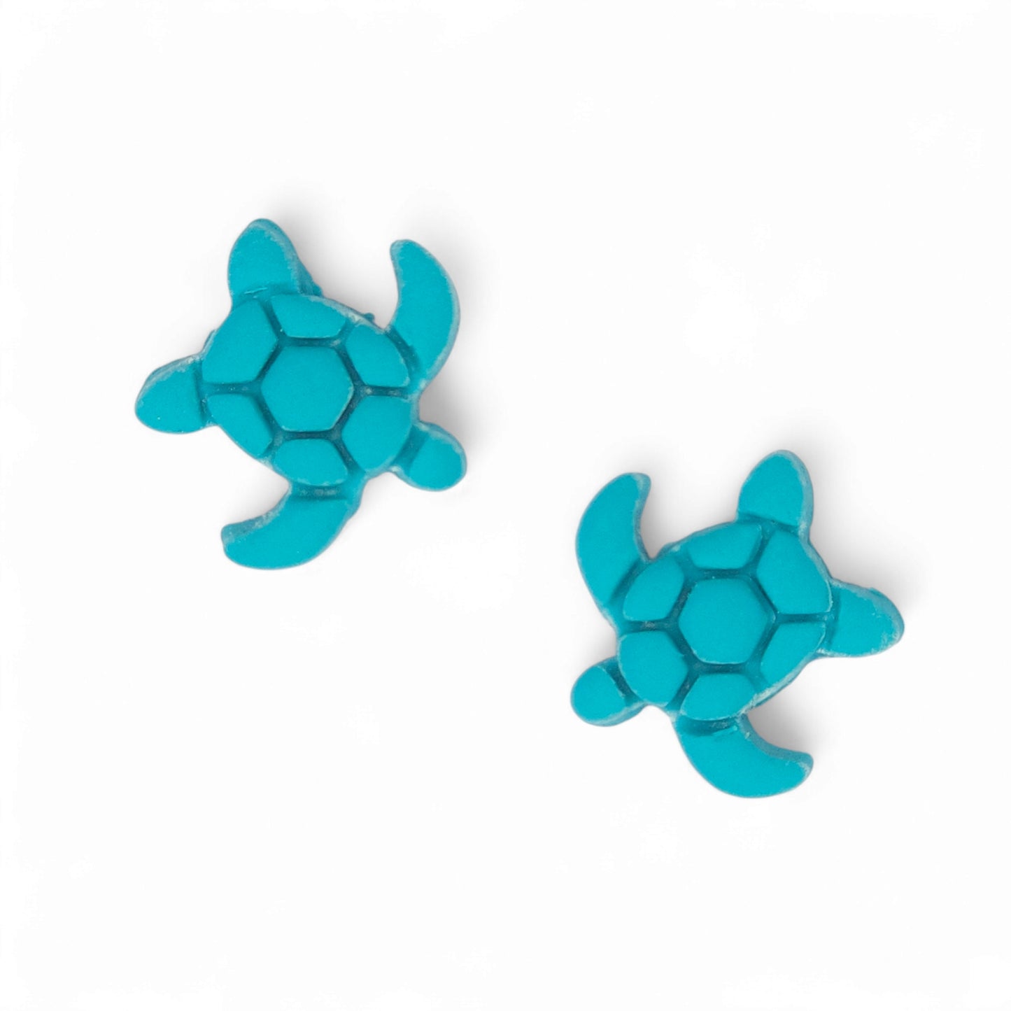 Καρφωτά καλοκαιρινά παιδικά σκουλαρίκια τυρκουάζ χελωνάκια από πολυμερικό πηλό