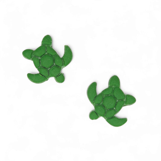 Καρφωτά καλοκαιρινά παιδικά σκουλαρίκια πράσινα χελωνάκια από πολυμερικό πηλό