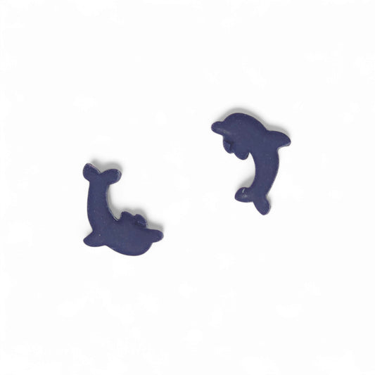 Καλοκαιρινά παιδικά σκουλαρίκια μπλε μαρίν δελφινάκια από πολυμερικό πηλό