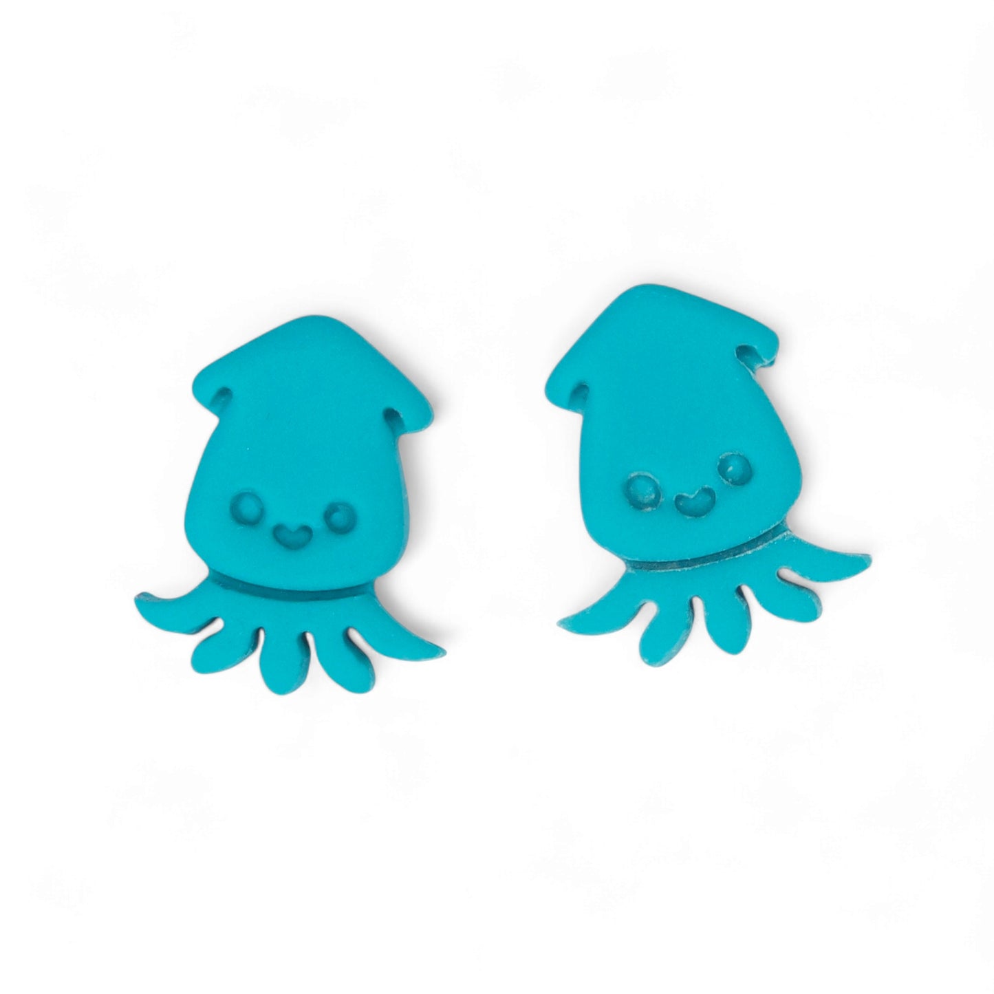 Καλοκαιρινά σκουλαρίκια τυρκουάζ σουπιές από πολυμερικό πηλό