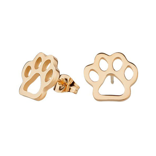 Σκουλαρίκια καρφωτά από επιχρυσωμένο ανοξείδωτο ατσάλι πατούσες